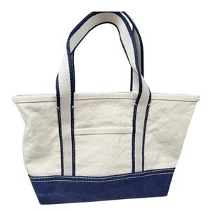 NEW J.Crew Montauk Tote Canvas Crossbody Bag Navy Cream Striped Strap Small